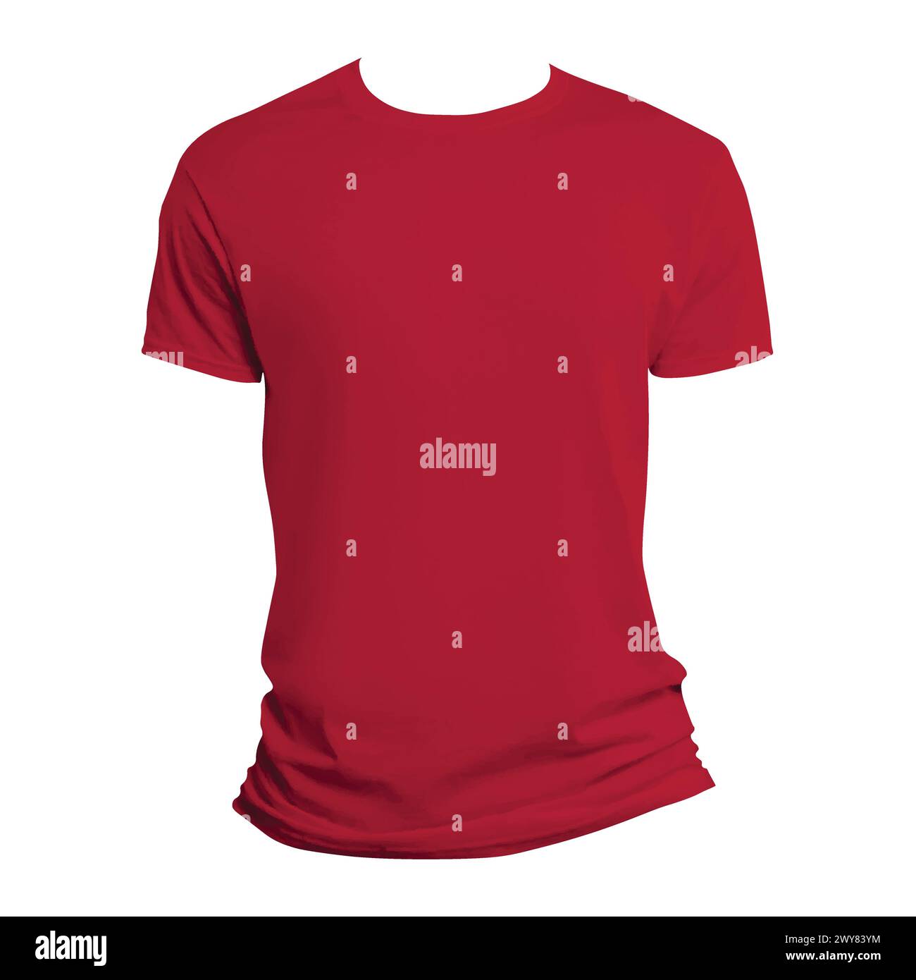 T-shirt maquette avec manches courtes isolé sur fond monochrome Illustration de Vecteur