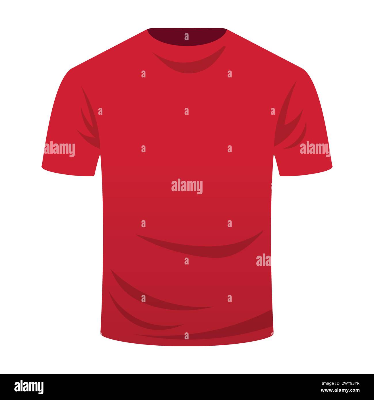 T-shirt maquette avec manches courtes isolé sur fond monochrome Illustration de Vecteur