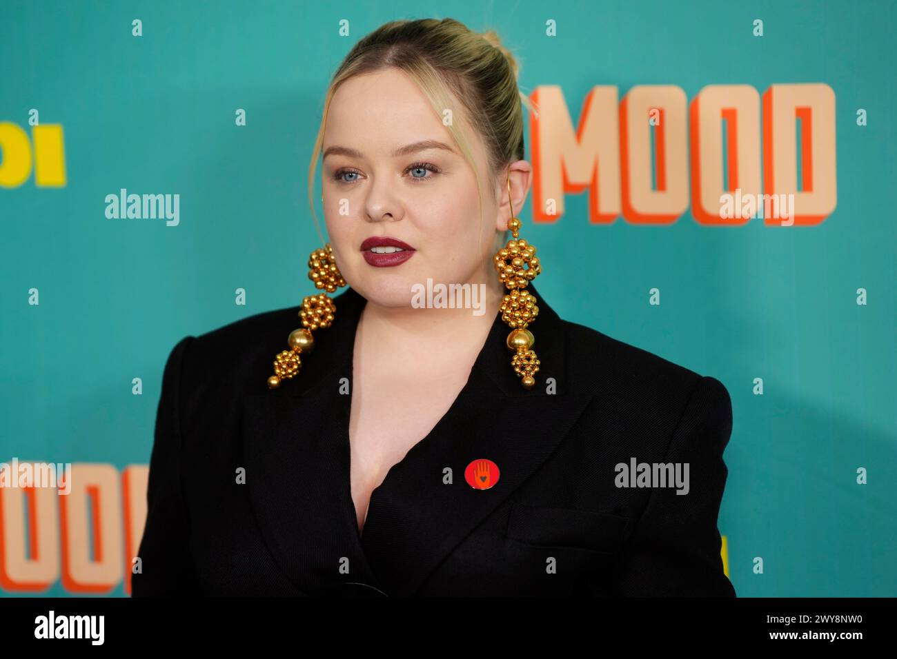 Nicola Coughlan attends the Tubi original series premiere of "Big Mood" at The Whitby Hotel on Thursday, April 4, 2024, in New York. (Photo by Charles Sykes/Invision/AP) Banque D'Images