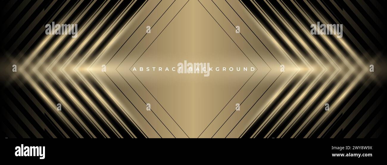 Fond abstrait de luxe noir et or avec cadre doré, flèches et angles. Illustration vectorielle Illustration de Vecteur