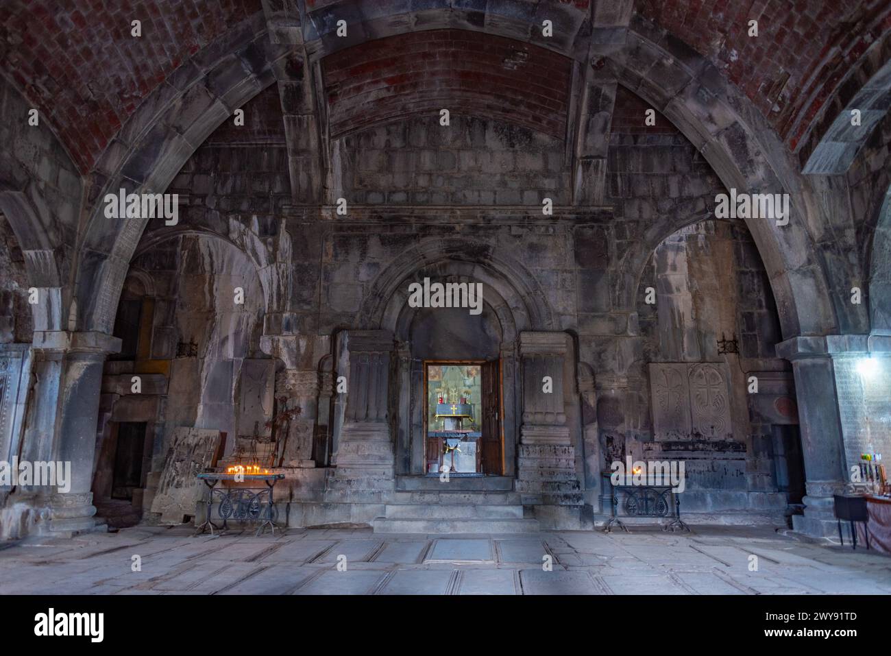 Haghpat, Arménie, 5 septembre 2023 : intérieur du jour ensoleillé au complexe du monastère de Haghpat en Arménie Banque D'Images