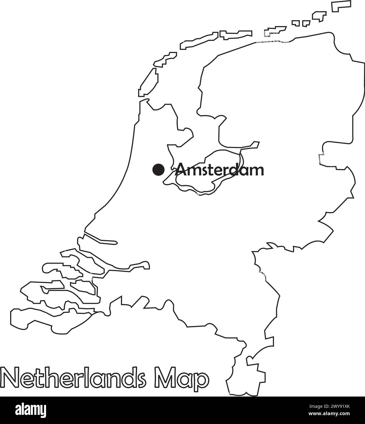 Icône de carte des pays-Bas illustration vectorielle conception de symbole Illustration de Vecteur