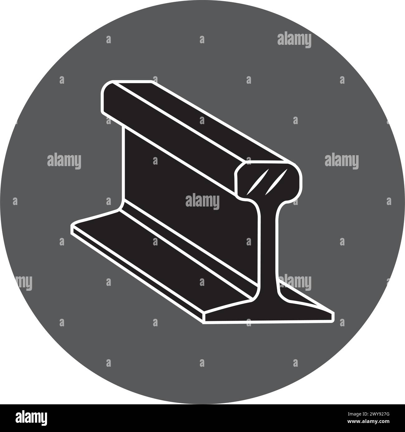 Conception d'illustration vectorielle d'icône de rail en acier Illustration de Vecteur