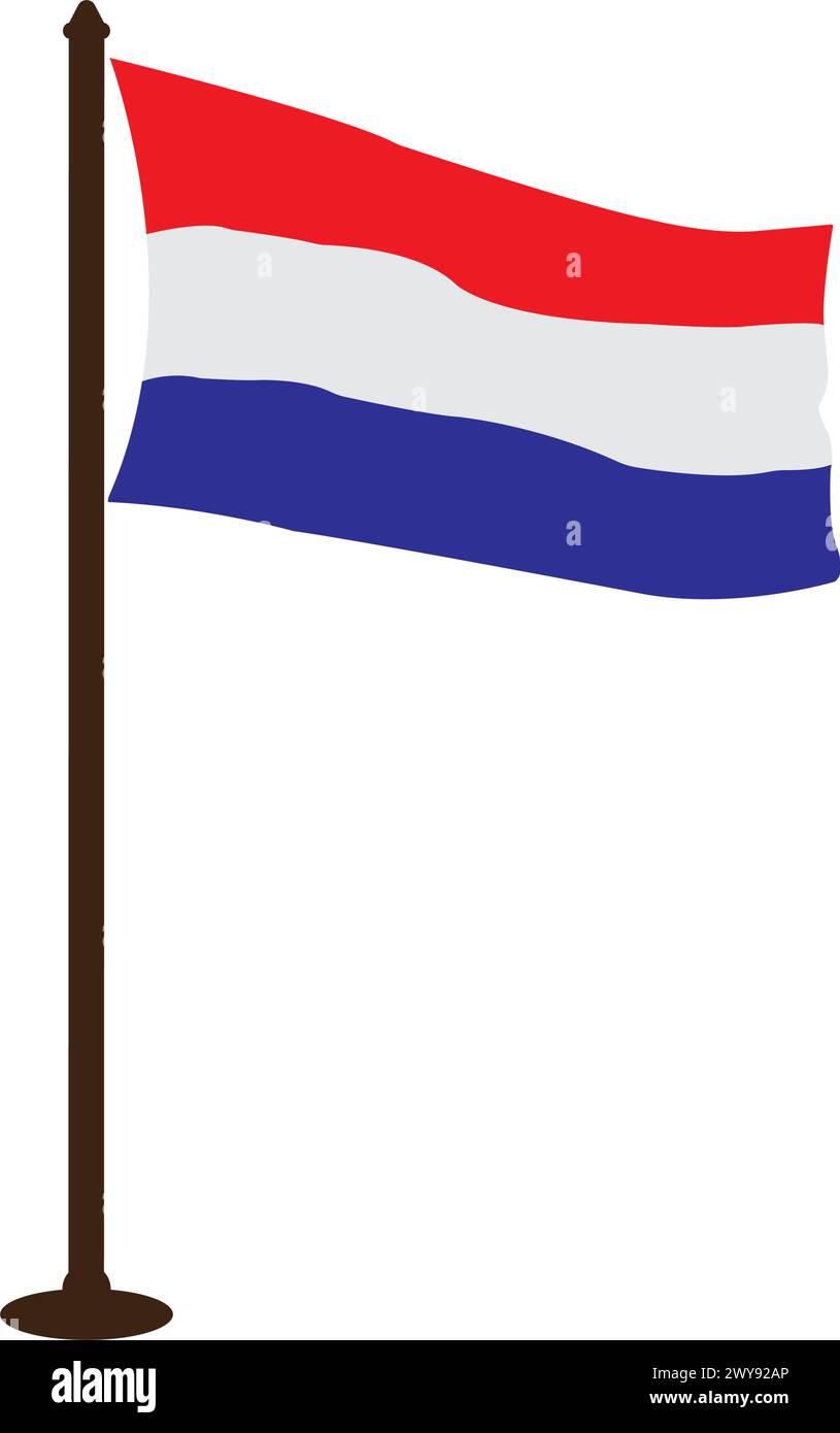 Design de symbole vecteur d'icône de drapeau des pays-Bas Illustration de Vecteur