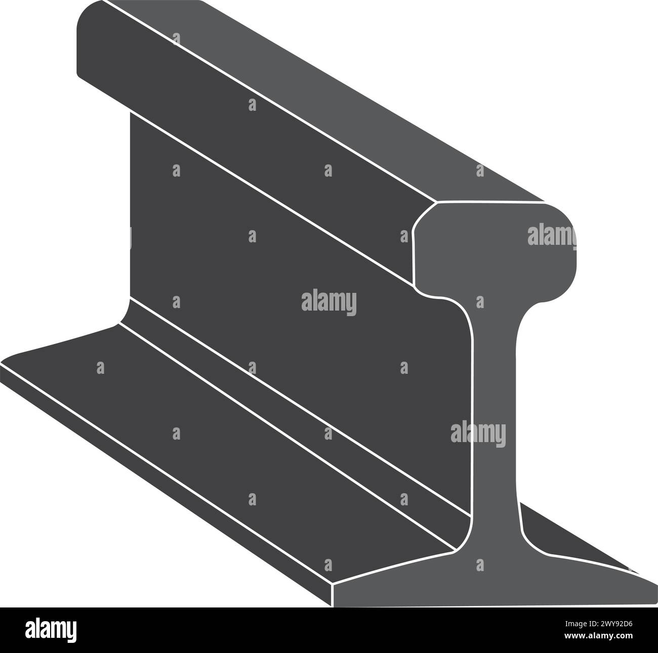 Conception d'illustration vectorielle d'icône de rail en acier Illustration de Vecteur
