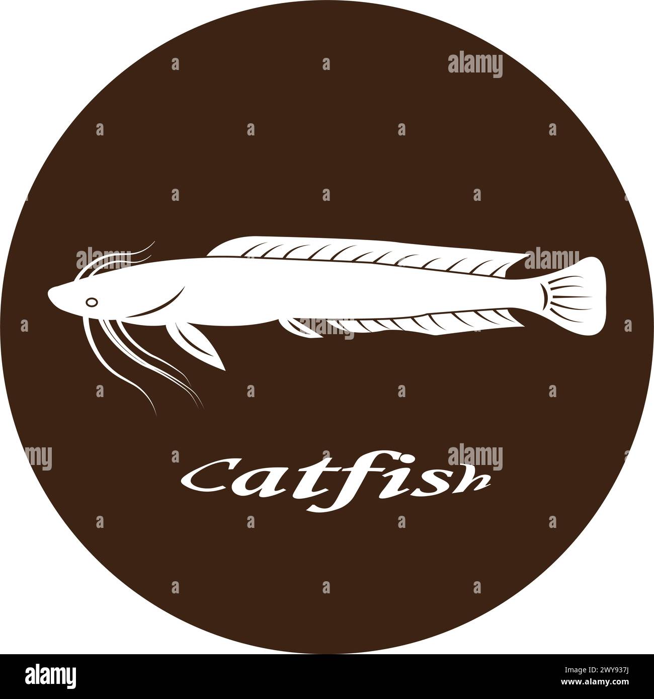 Conception d'illustration vectorielle d'icône de poisson-chat Illustration de Vecteur