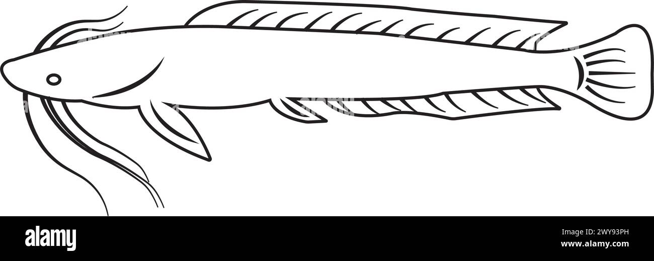 Conception d'illustration vectorielle d'icône de poisson-chat Illustration de Vecteur
