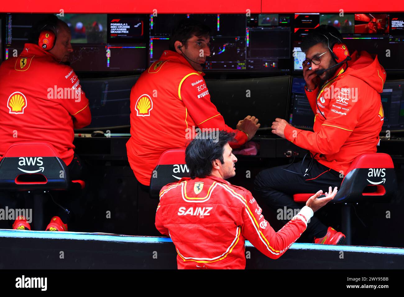 Suzuka, Japon. 05th Apr, 2024. Carlos Sainz Jr (ESP) Ferrari. 05.04.2024. Championnat du monde de formule 1, route 4, Grand Prix du Japon, Suzuka, Japon, journée d'entraînement. Le crédit photo devrait se lire : XPB/Alamy Live News. Banque D'Images