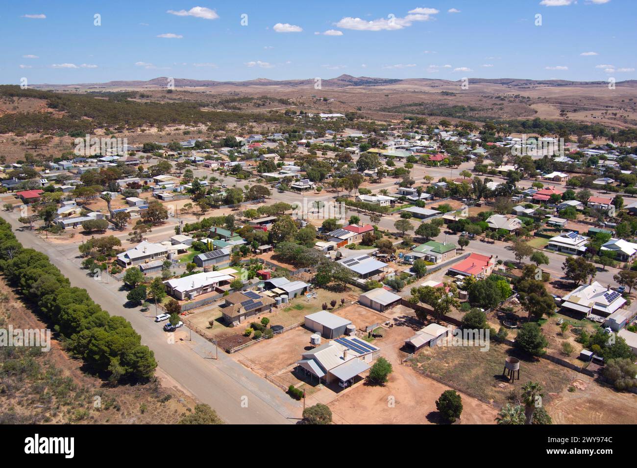 Aérien du petit village d'Orroroo Australie méridionale Banque D'Images
