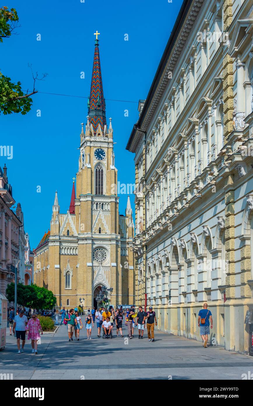 Novi Sad, Serbie, 23 juillet 2023 : nom de Marie église catholique dans la ville serbe de Novi Sad Banque D'Images