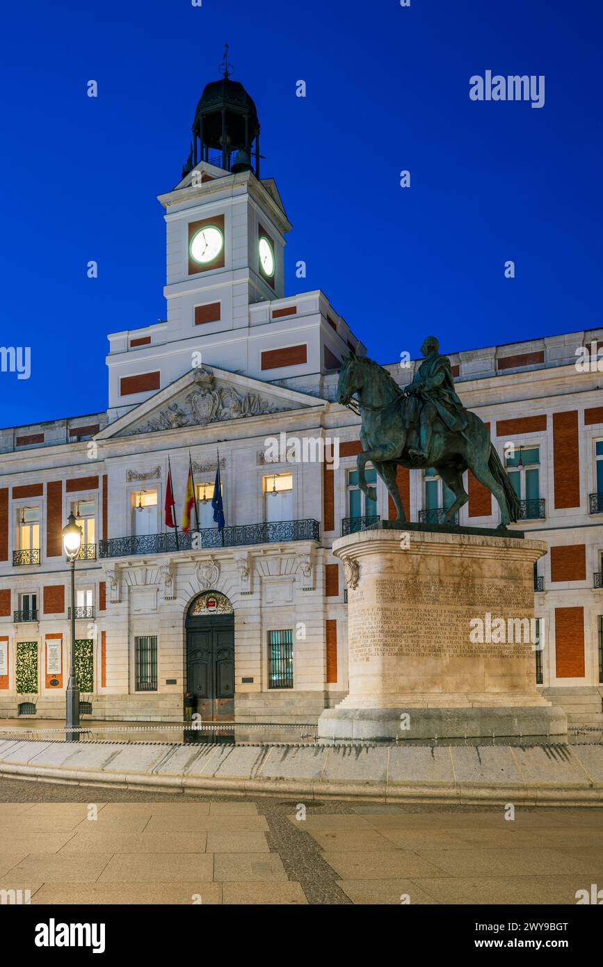 Maison royale de la poste ou Real Casa de Correos, place Puerta del sol, Madrid, Espagne Banque D'Images