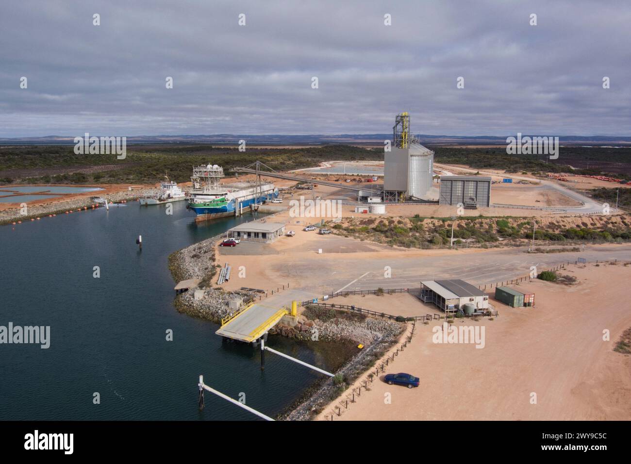 Antenne du terminal T ports à Lucky Bay, Australie méridionale Banque D'Images