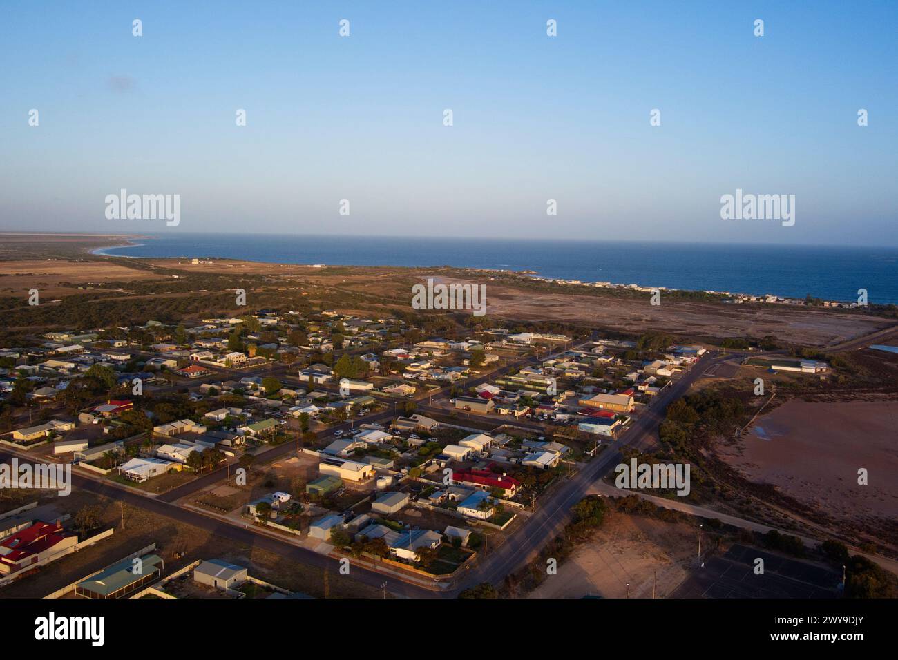 Aérien du petit village côtier d'Arno Bay Australie méridionale Banque D'Images