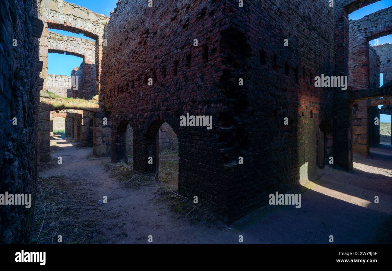 Intérieur du château de Slains près de Cruden Bay dans l'Aberdeenshire en Écosse Banque D'Images