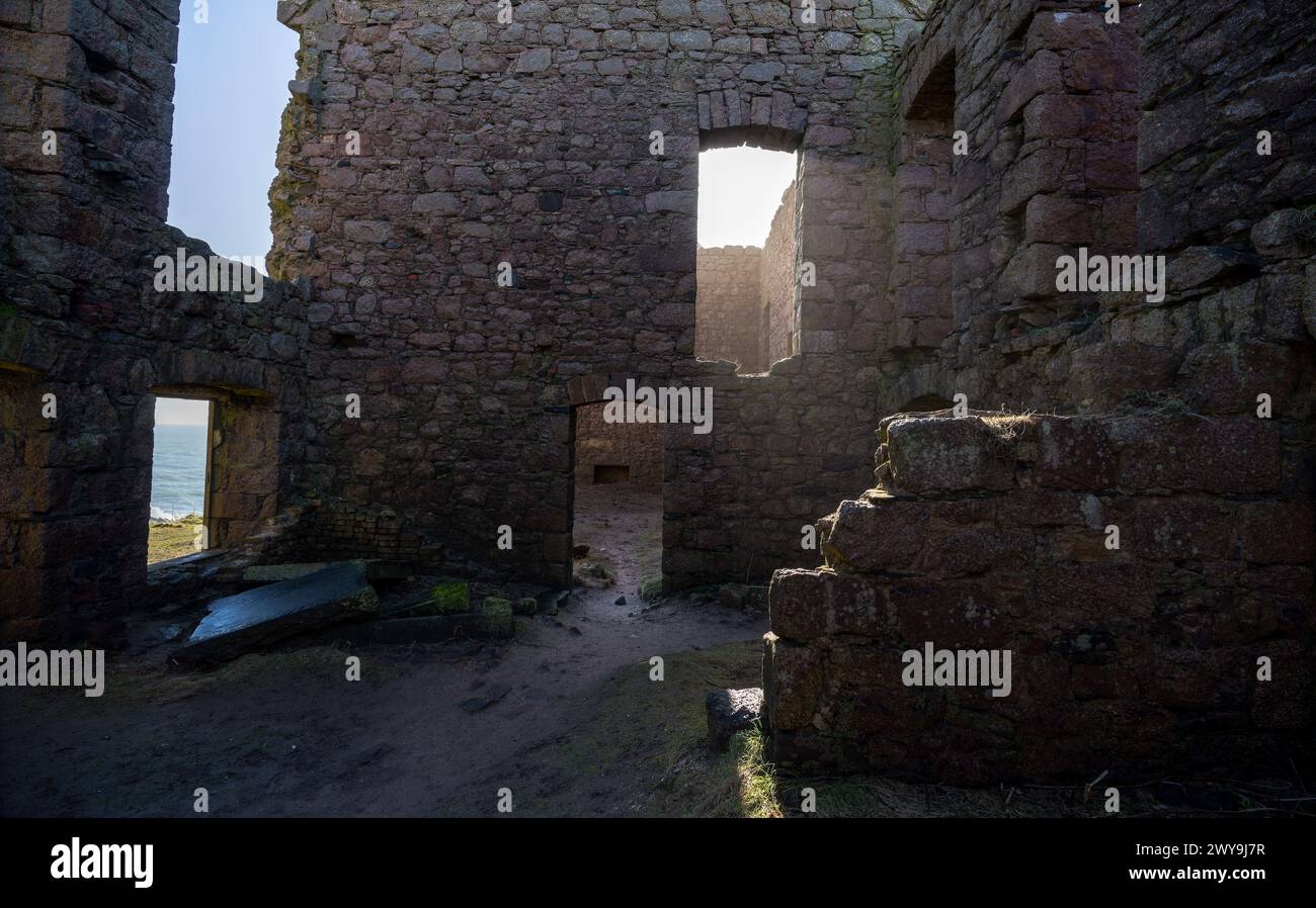 Intérieur du château de Slains près de Cruden Bay dans l'Aberdeenshire en Écosse Banque D'Images