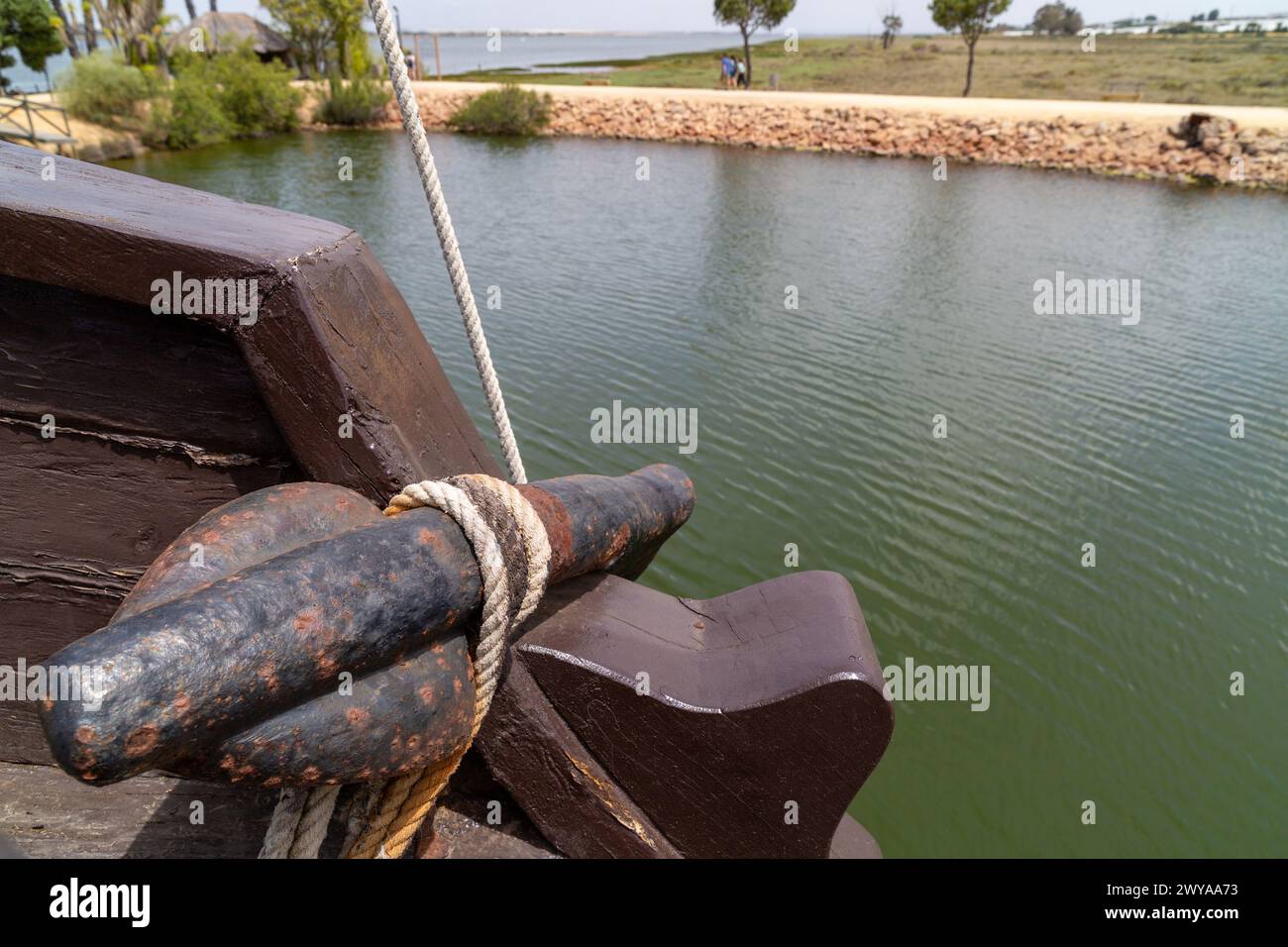 Muelle de las Carabelas. Huelva, Andalousie, Espagne Banque D'Images