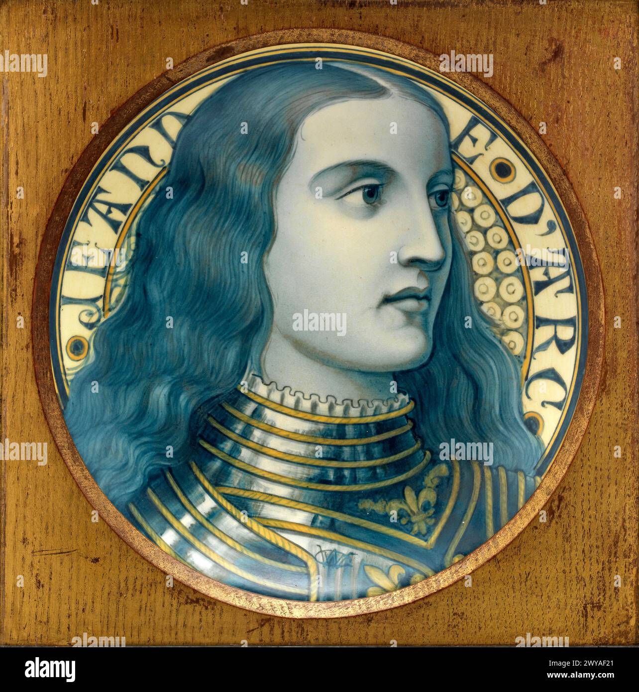 Jeanne d'Arc sur plaque peinte 1878 Banque D'Images