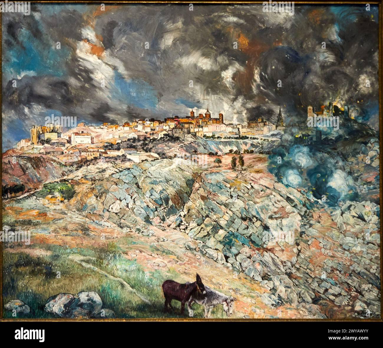'El Alcázar en Llamas', 1932/1938, Ignacio Zuloaga (1870-1945), Museo de Bellas Artes, Bilbao, Bizkaia, pays Basque, Espagne. Banque D'Images