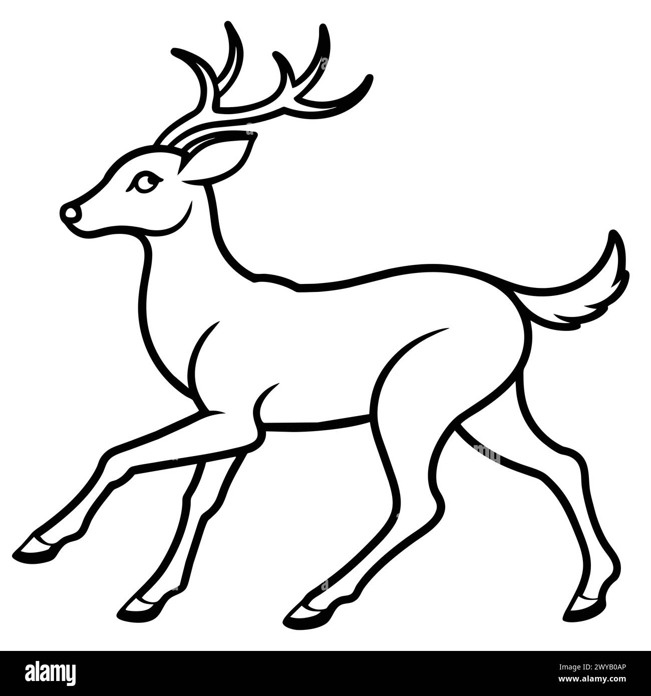 DESSIN D'ART DE CERF Illustration de Vecteur