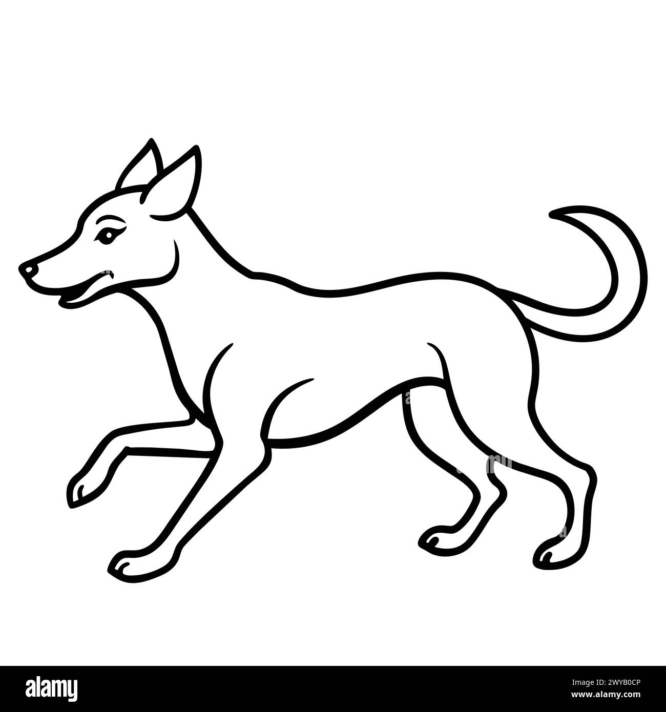 DESSIN DE LIGNE DE CHIEN Illustration de Vecteur