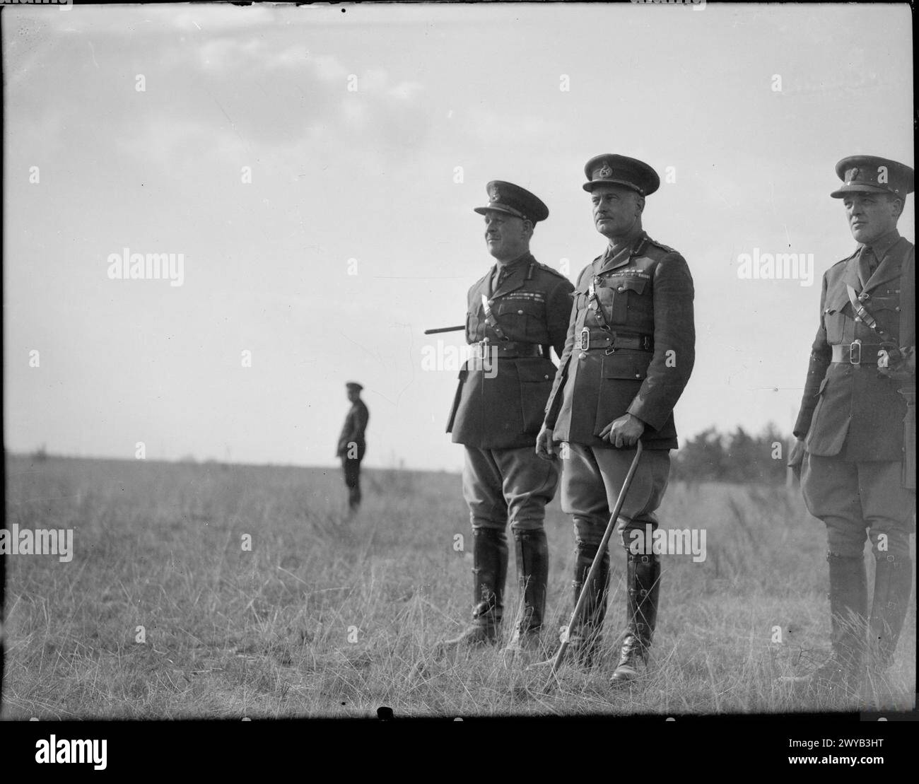 Général Lord Gort avec St General Pownall - général Lord Gort, St General Pownall et le comte de Munster, 21 septembre 1939, Banque D'Images