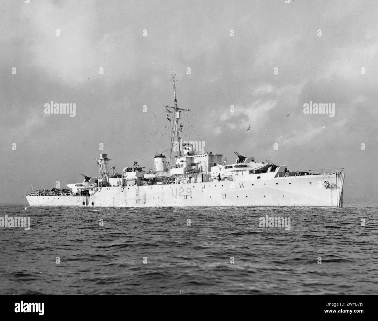 Le HMS Whimbril est un sloop de classe Black Swan modifié britannique utilisé pendant la seconde Guerre mondiale. Banque D'Images