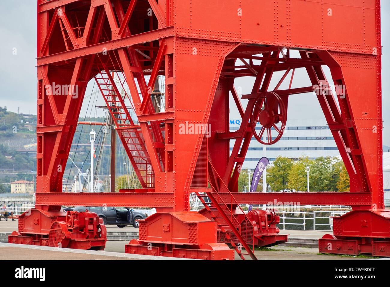 Grua Carola, Museo Marítimo Ría de Bilbao, Muelle Ramón de la Sota, Bilbao, pays Basque, Espagne. Banque D'Images