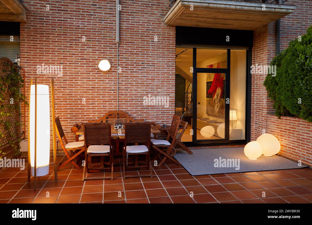 Terrasse, Maison de famille, Villa, Donostia, Saint-Sébastien, Gipuzkoa, pays Basque, Espagne, Europe. Banque D'Images