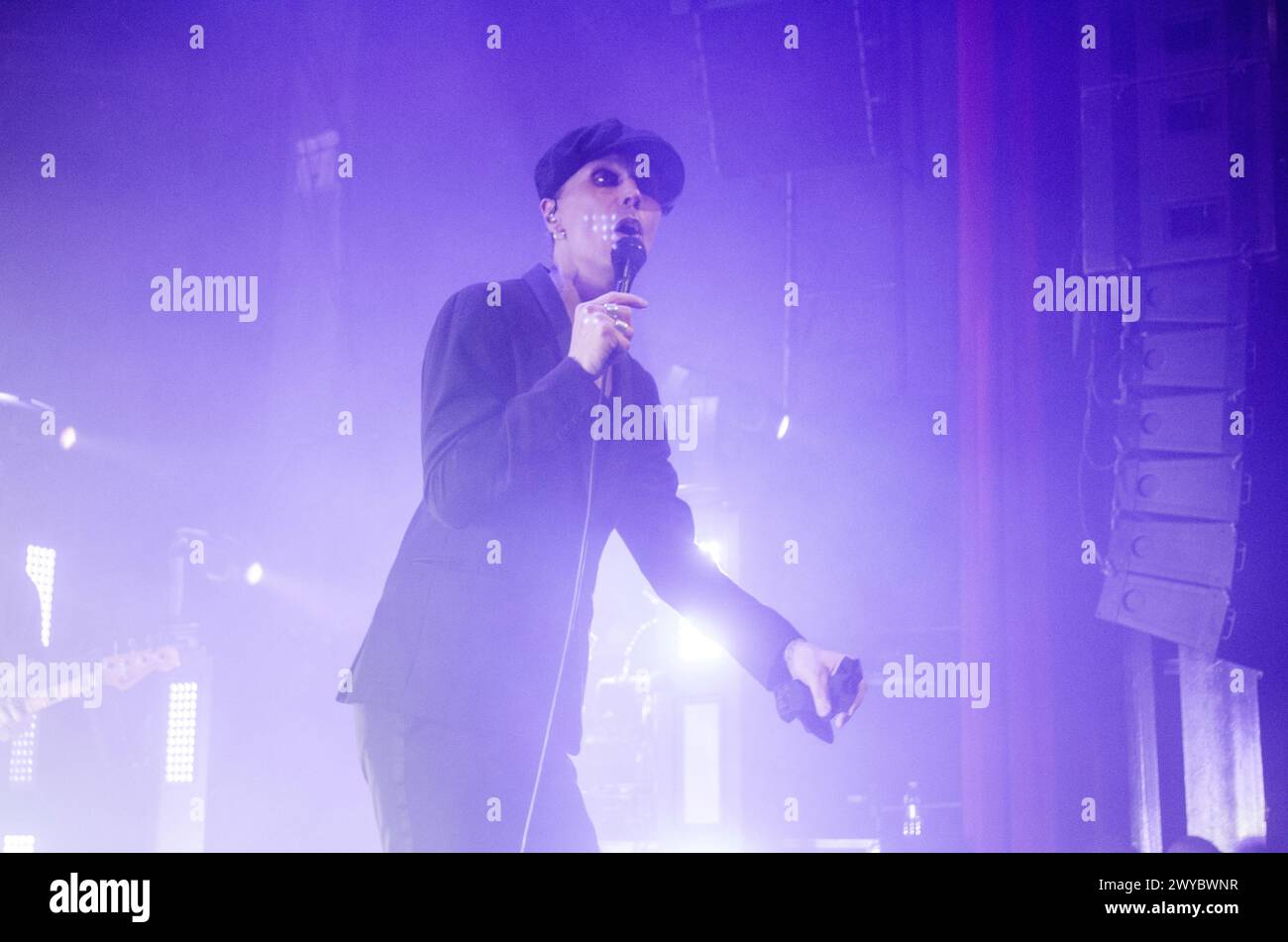 VV (ville Valo) se produisant au Fuzz Live Music Club, Athènes / Grèce, avril 2024 Banque D'Images