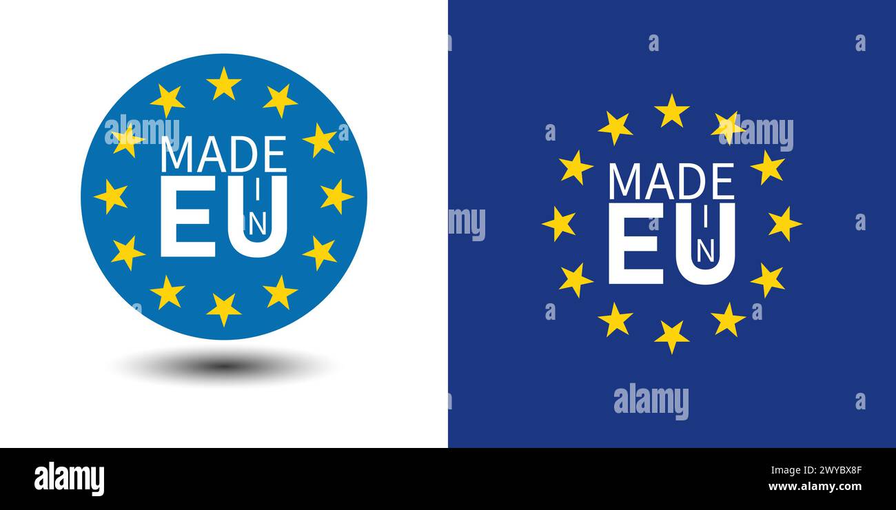 Icône de symbole fabriqué en Europe, vecteur d'icône certifié de qualité européenne. Illustration de Vecteur