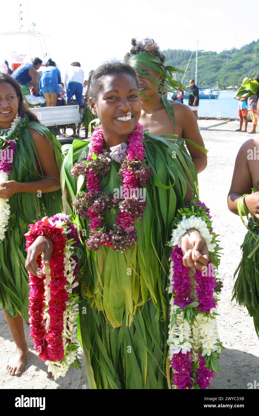 Mangareva, Gambier Islands, Polynésie française, (usage éditorial uniquement, pas d'autorisation du modèle) Banque D'Images