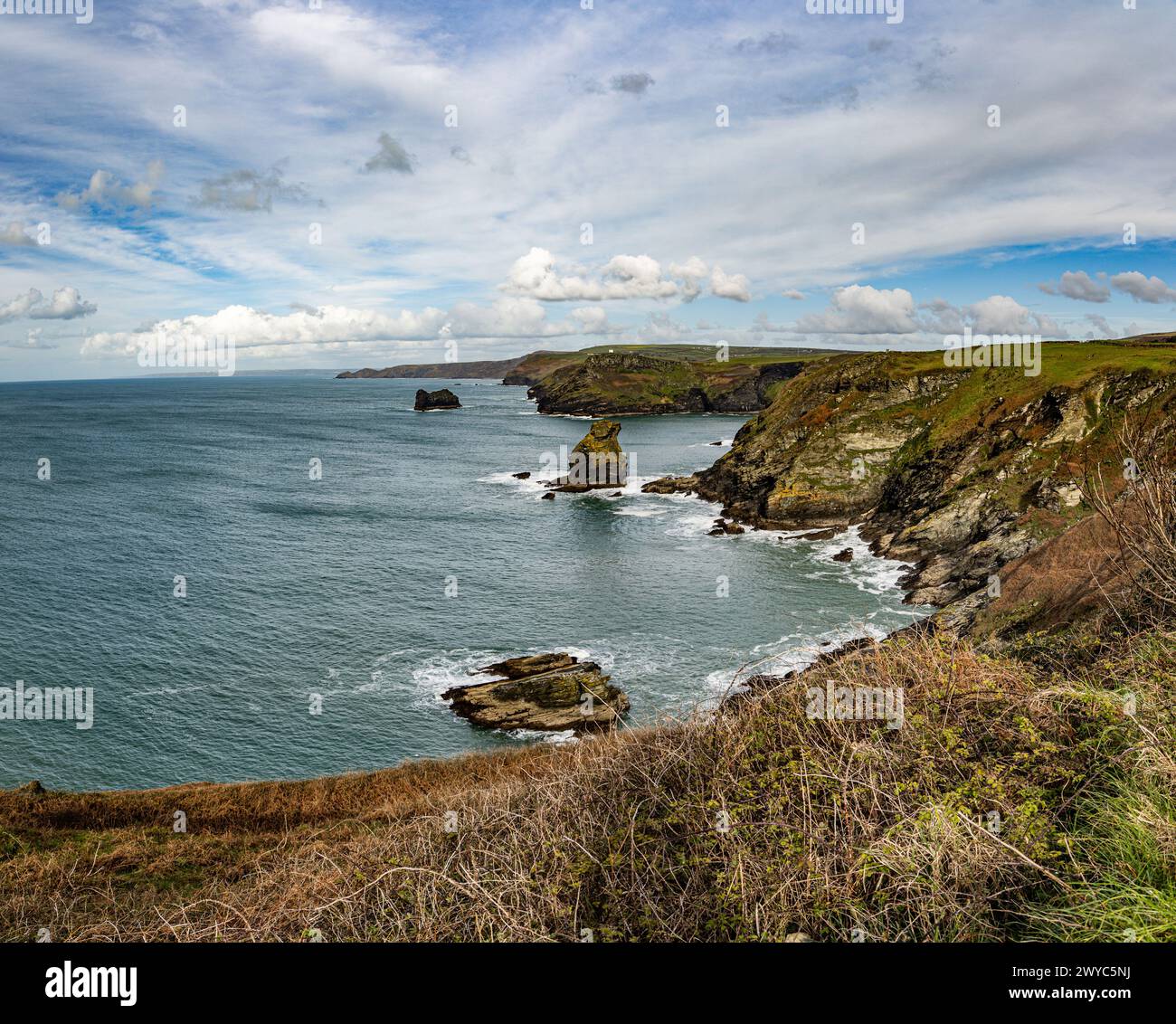 Vues et paysage entourant timtagel sur la côte ouest de cornwall sentier côtier sud-ouest boscastle bodmin Moor Banque D'Images