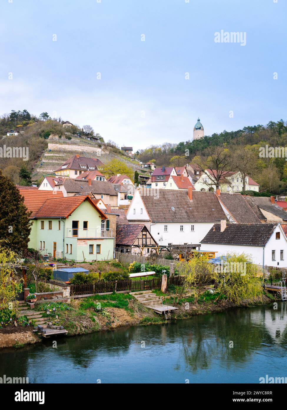 Le village viticole de Freyburg/Unstrut (Saxe-Anhalt/Allemagne) Banque D'Images