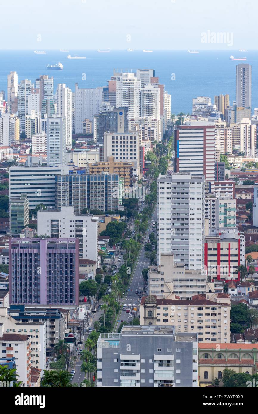 Horizon de Santos, SP, Brésil. 3 avril 2024. Banque D'Images