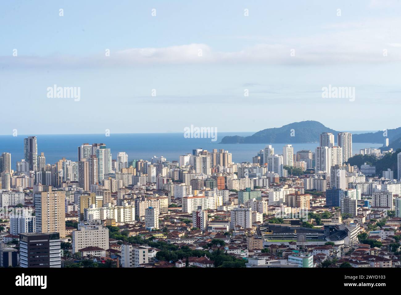 Horizon de Santos, SP, Brésil. 3 avril 2024. Banque D'Images