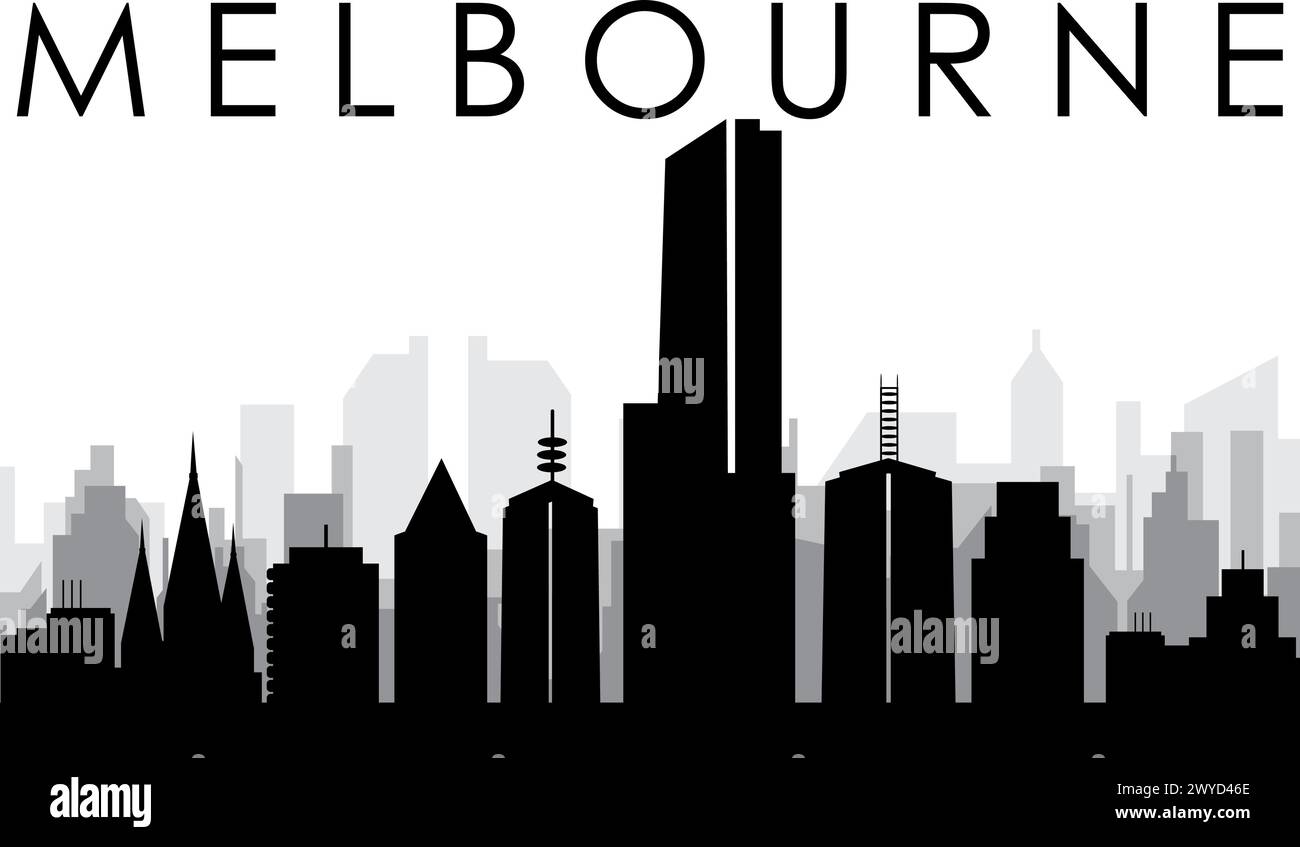 Panorama urbain de MELBOURNE, AUSTRALIE Illustration de Vecteur
