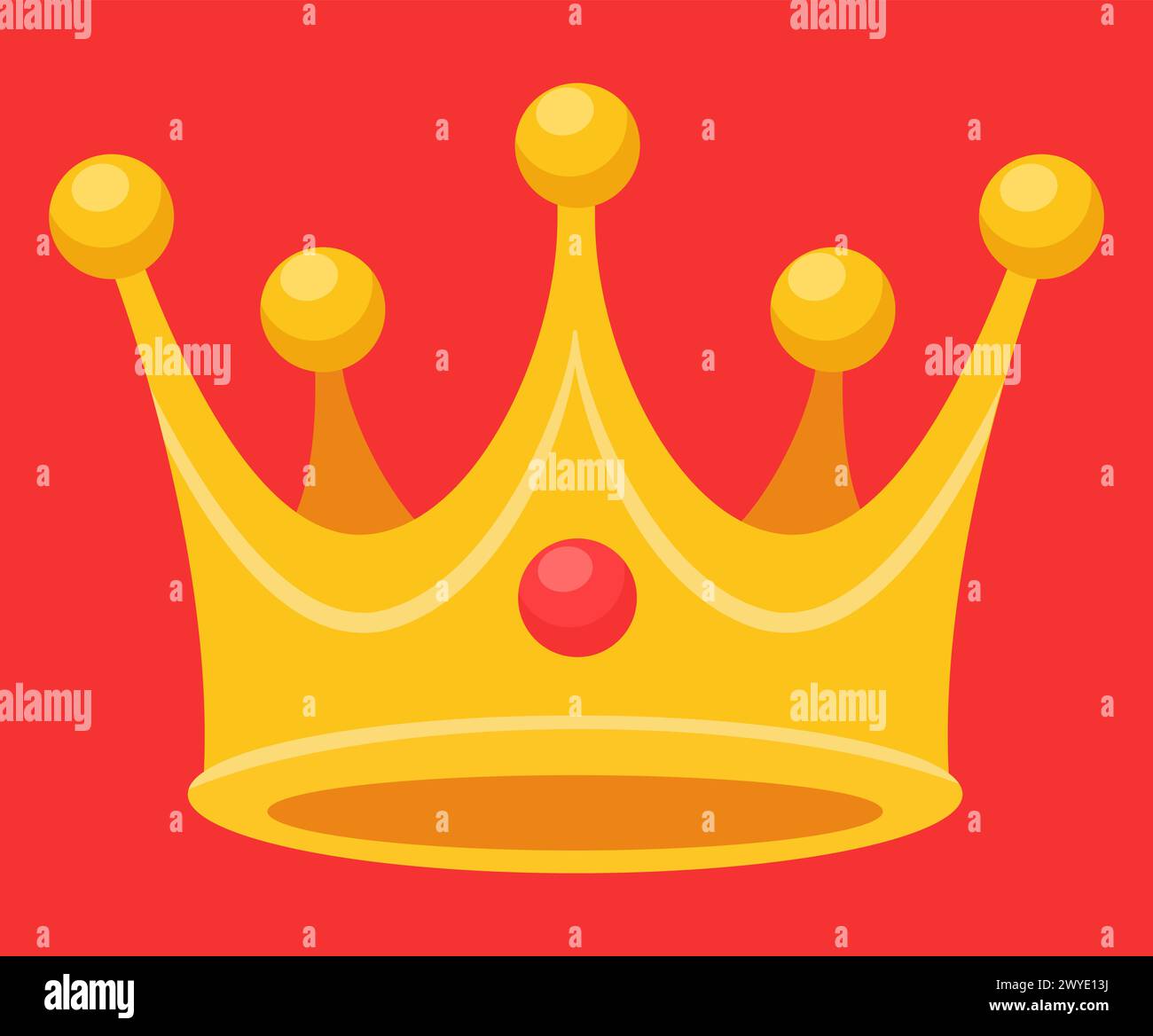Illustration de la conception plate de la couronne royale isolée Illustration de Vecteur