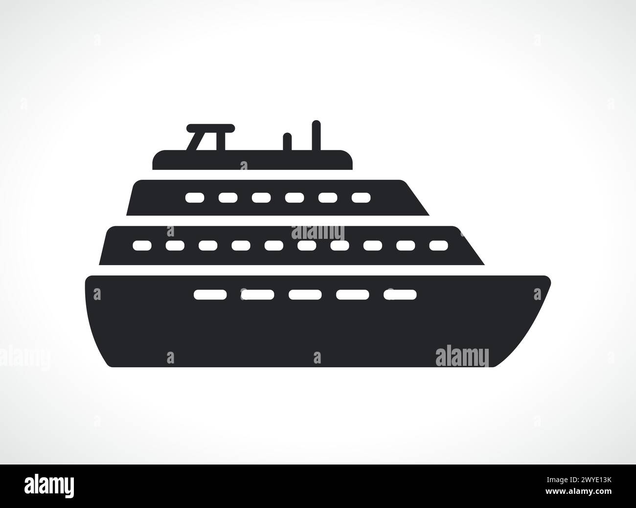 Illustration d'une icône de croisière ou de bateau isolée Illustration de Vecteur