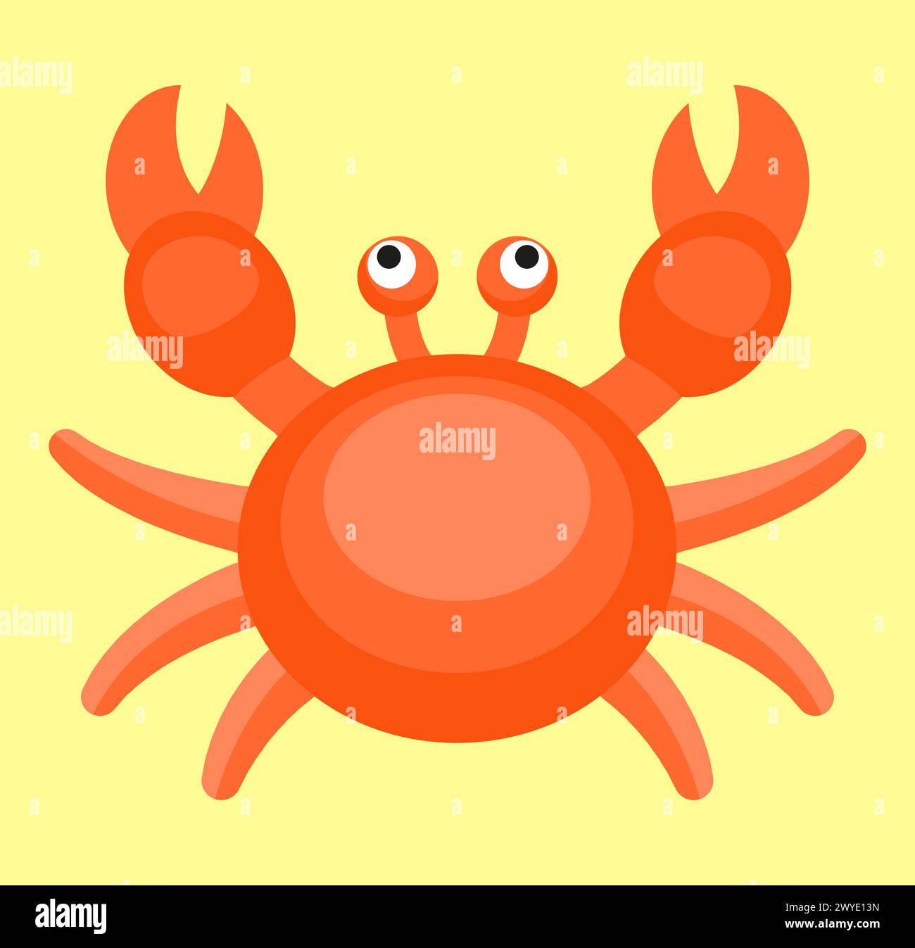 Illustration du dessin plat de crabe ou de crustacé Illustration de Vecteur