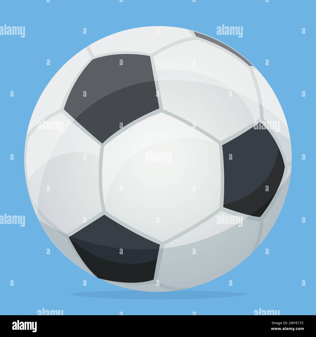 Illustration de la conception plate de ballon de football isolé Illustration de Vecteur