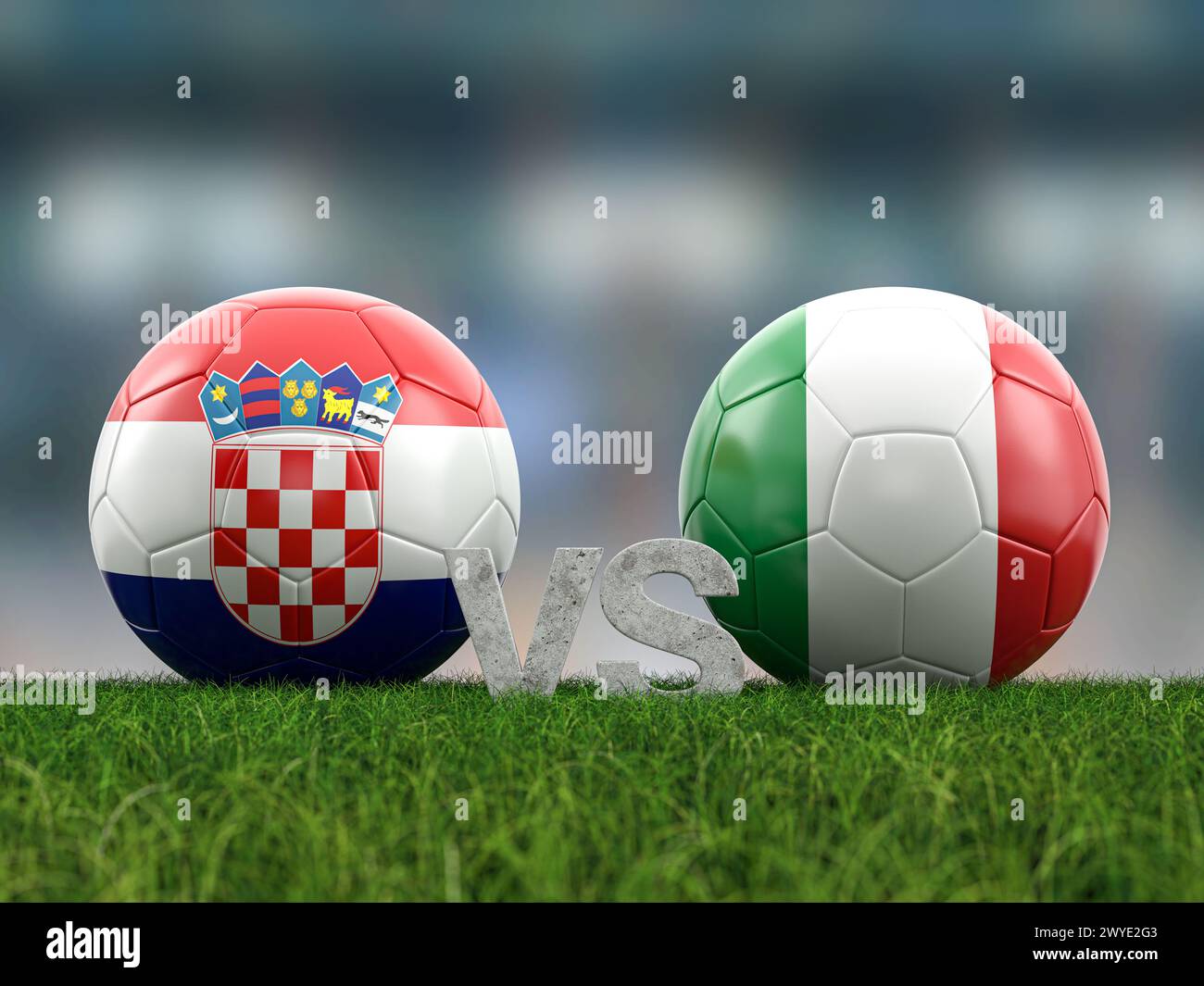 Football euro Cup groupe B Croatie vs Italie. illustration 3d. Banque D'Images