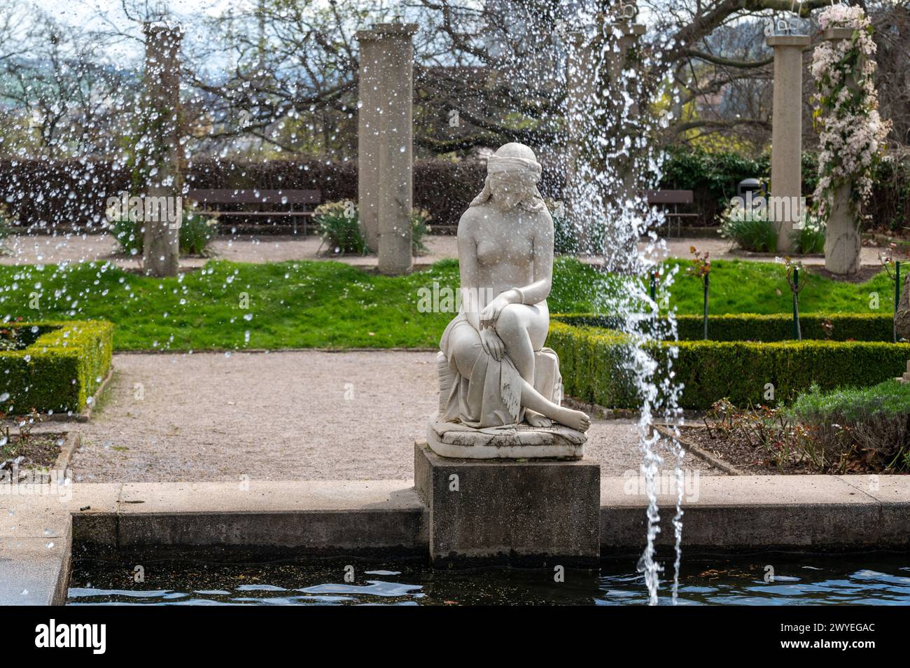 Parc Rosenstein (Stuttgart-Allemagne) au printemps Banque D'Images