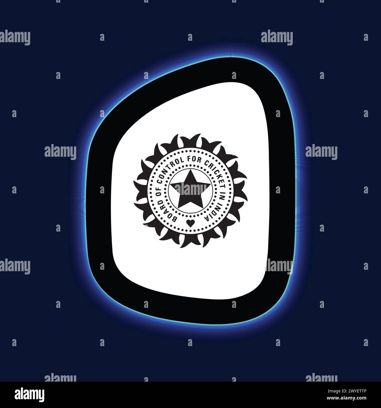 Logo BCCI Neon Light Board View fond bleu, Indian Cricket Board, illustration vectorielle image modifiable abstraite Illustration de Vecteur