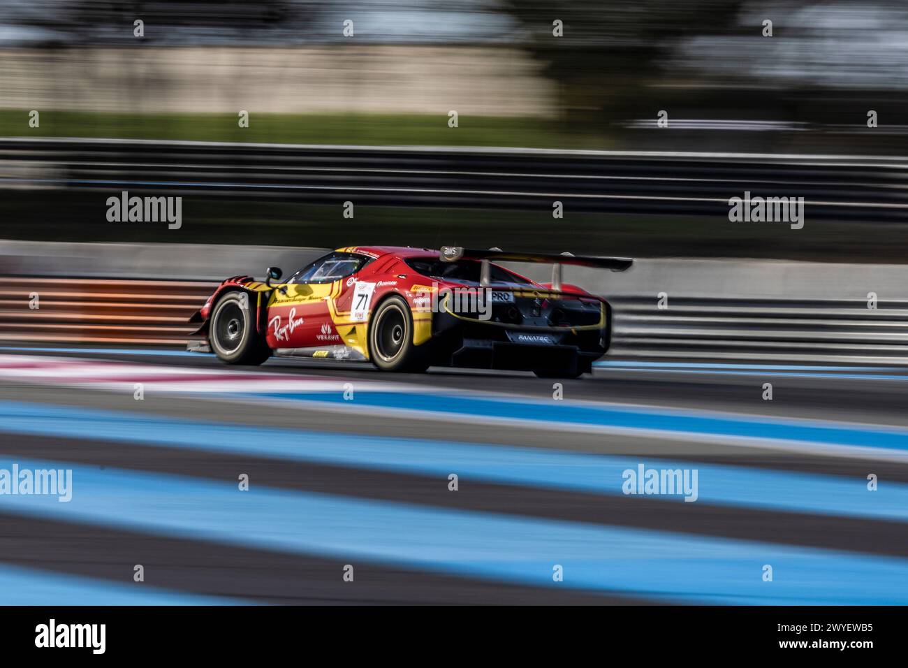 71 NEUBAUER Thomas (fra), ABRIL Vincent (fra), VIDALES David (spa), AF Corse - Francorchamps Motors, Ferrari 296 GT3, action lors de la 1ère manche du Fanatec GT World Challenge 2024 propulsé par AWS sur le circuit Paul Ricard, du 5 au 7 avril 2024 au Castellet, France - photo Marc de Mattia / DPPI Banque D'Images