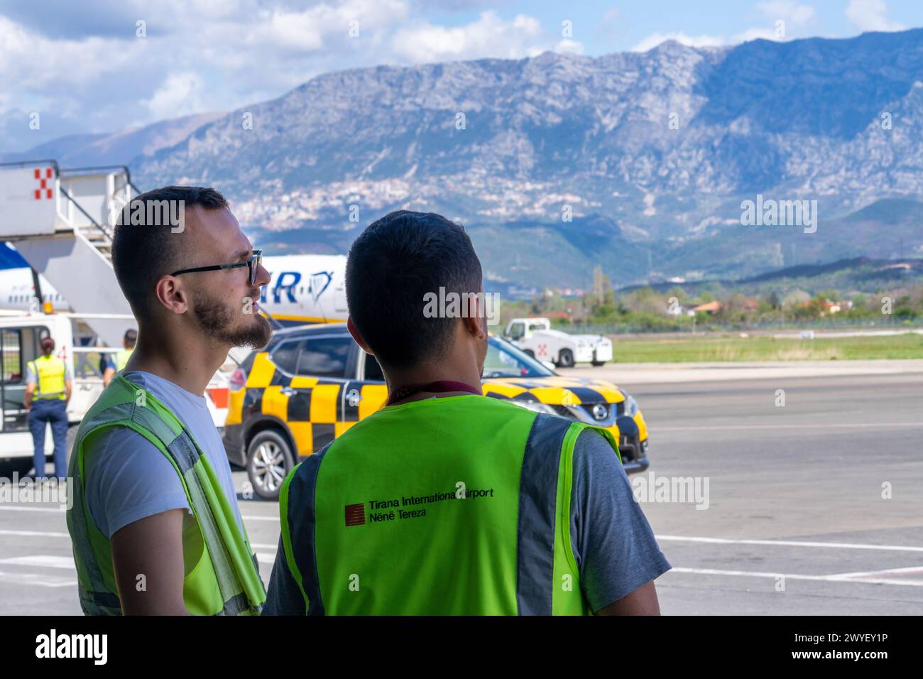 Aéroport international de Tirana - mère Teresa, Albanie. Banque D'Images