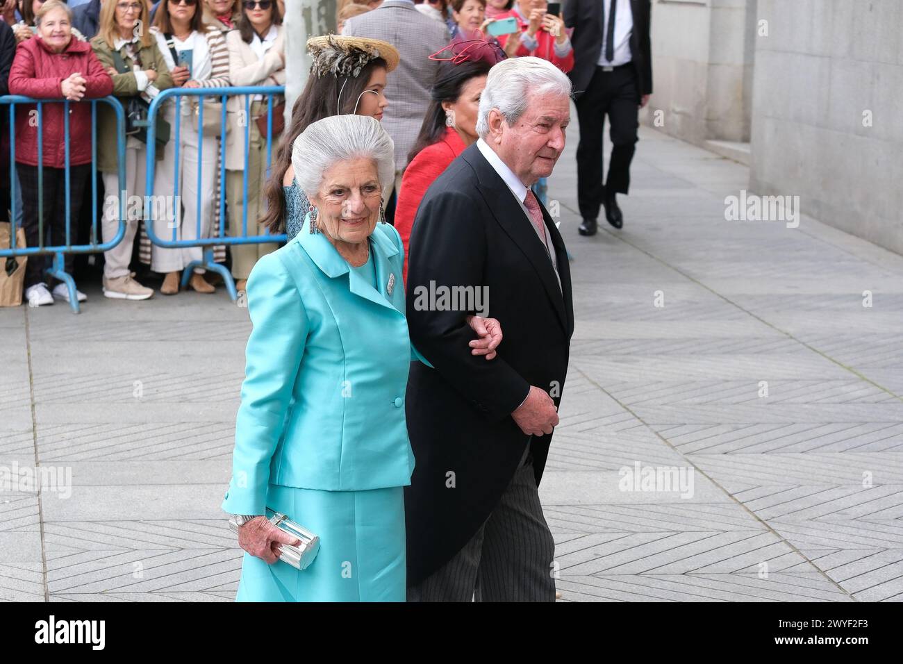 Teresa de Borbón y Borbón lors du mariage de Jose Luis Martinez-Almeida avec Teresa Urquijo, à la paroisse de San Francisco de Borja, le 6 avril 2024, Banque D'Images