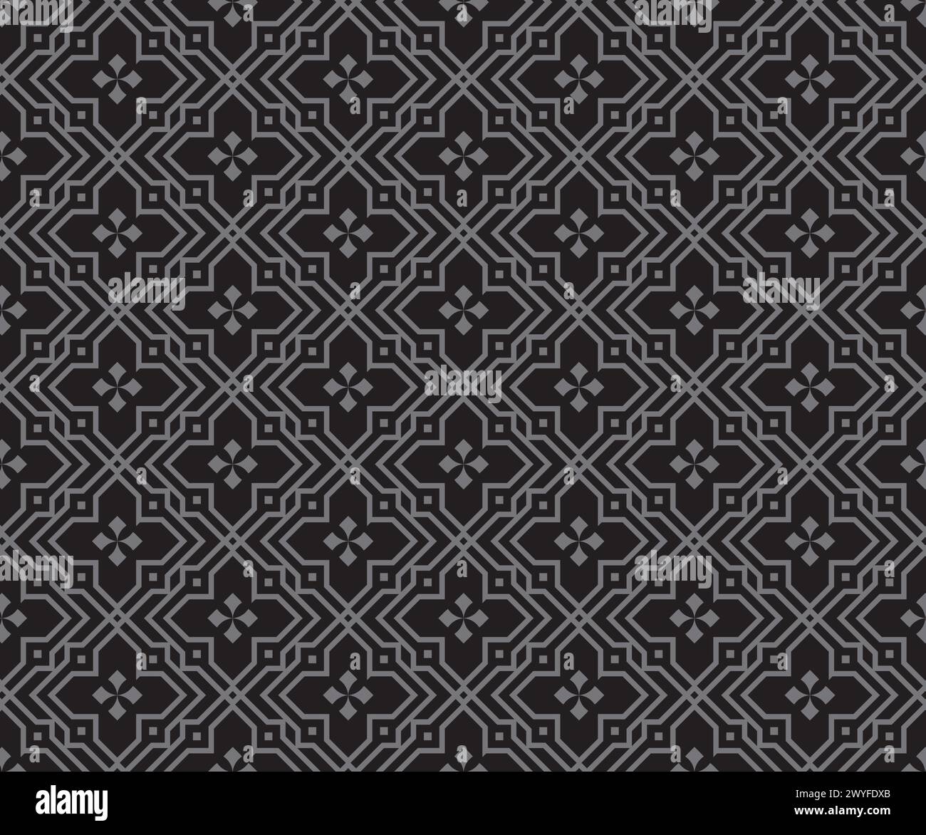 Fond gris noir thaï motif Illustration de Vecteur