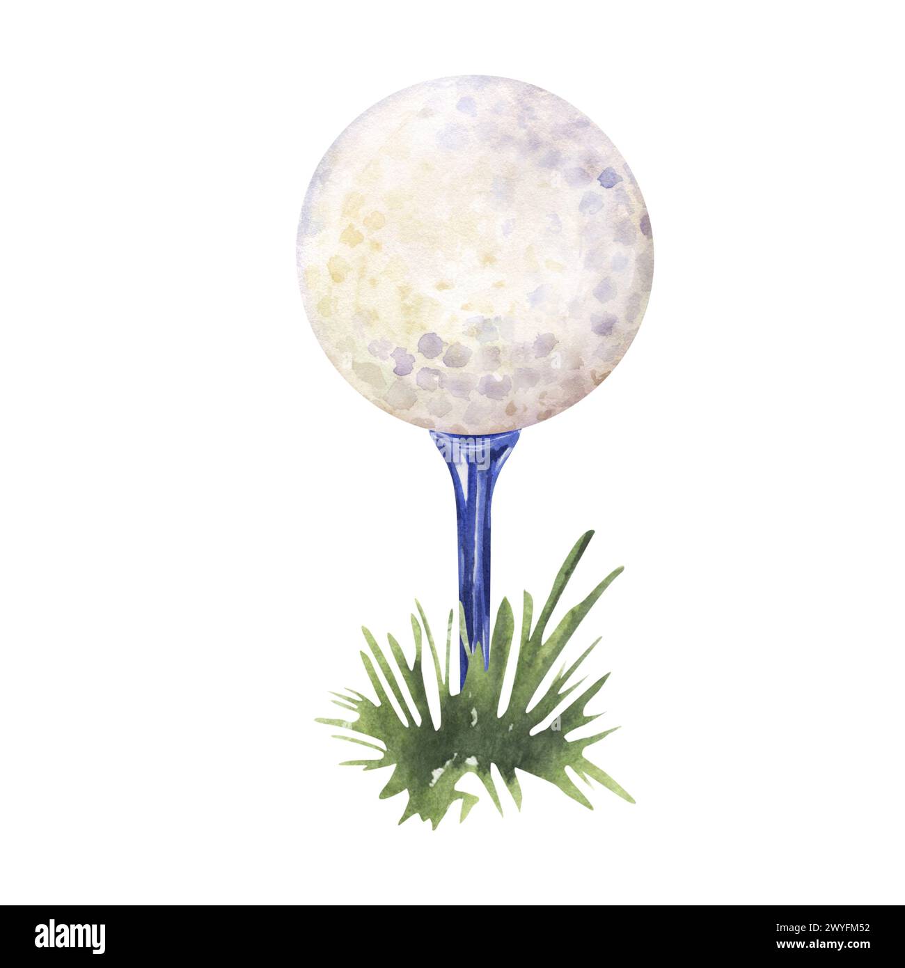 balle de golf et tee bleu Banque D'Images