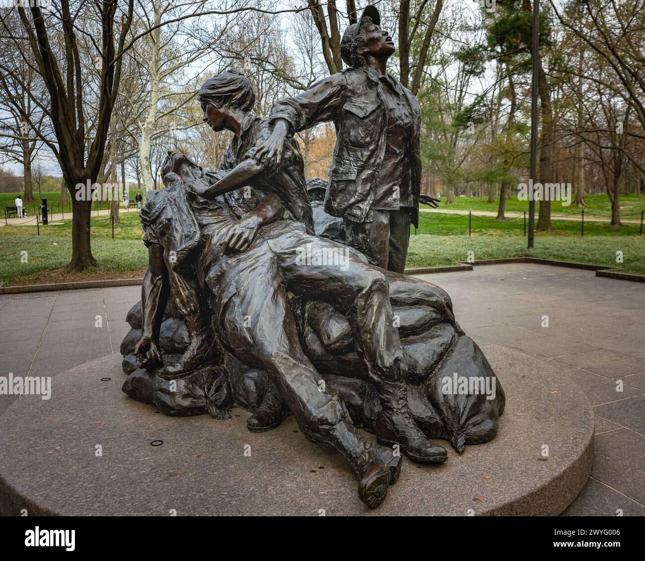 Washington DC - États-Unis - 22 mars 2024 le Mémorial des femmes du Vietnam en bronze conçu par Glenna Goodacre, un mémorial dédié aux infirmières et aux femmes du Banque D'Images