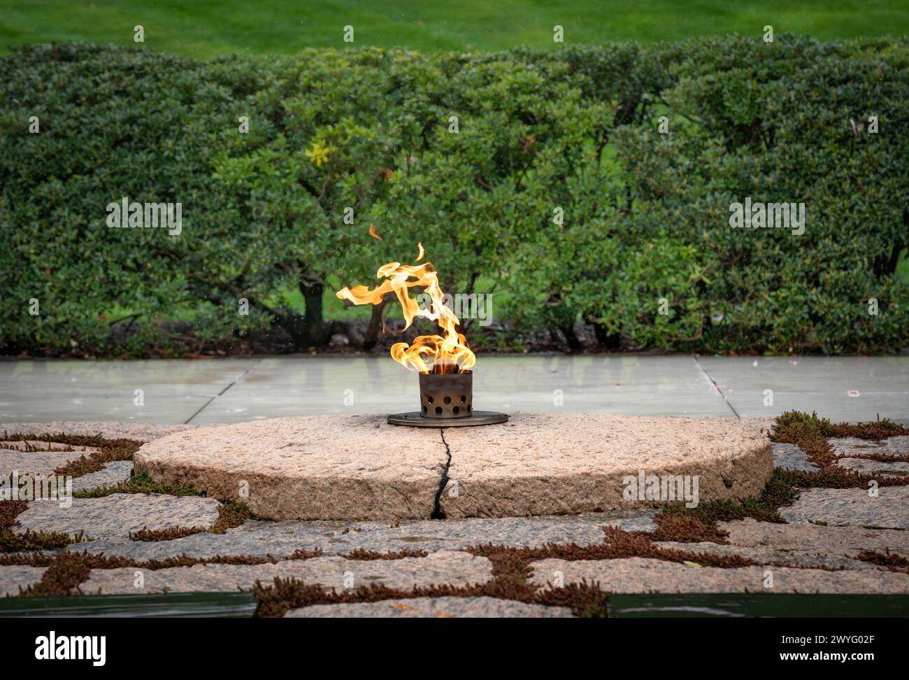 Arlington va - US - 23 mars 2024 vue de paysage la flamme éternelle John F. Kennedy, un mémorial présidentiel sur la tombe du président John F. Kenne Banque D'Images